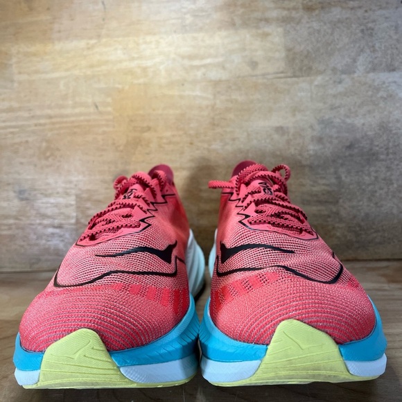 Hoka One One Mach X 2 Mens Size 12.5 Running Shoes Sneakers Grapefruit Coral - Picture 2 of 12